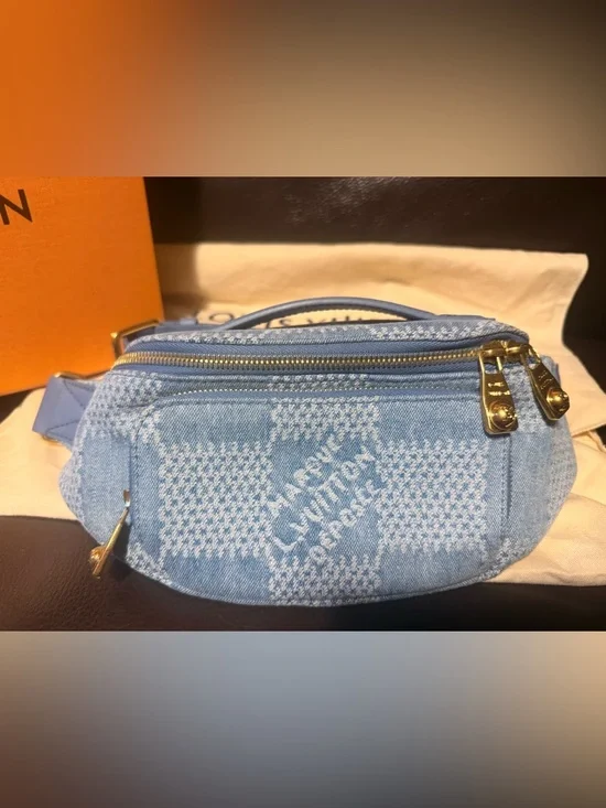 Louis Vuitton Denim Rush Bum Bag with Gold Hardware - Picture 2 of 15